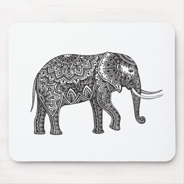 Fantasy Elephant Doodle Mouse Pad (Front)