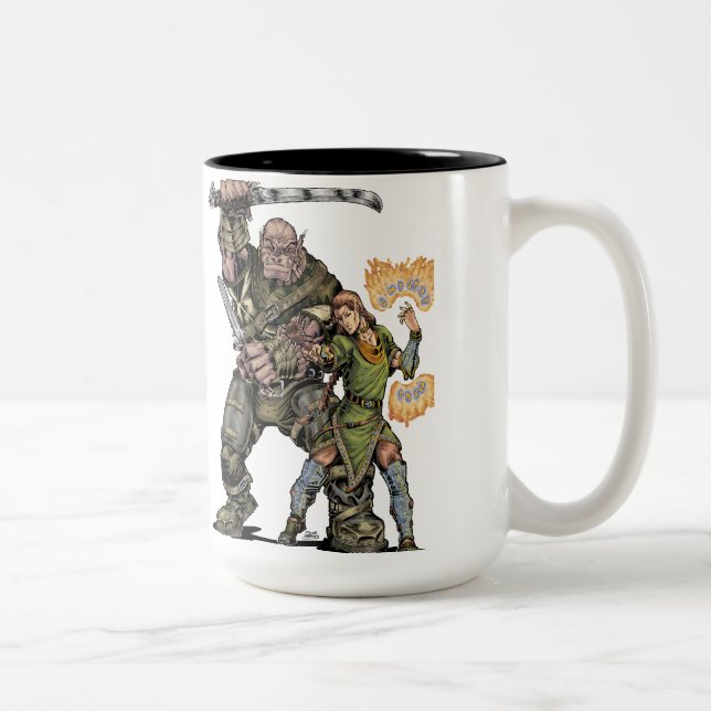 Fantasy Elf and Ogre Mug (Right)