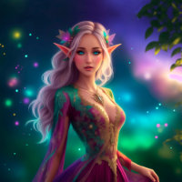 Fantasy elf princess elegant bright lovely elven