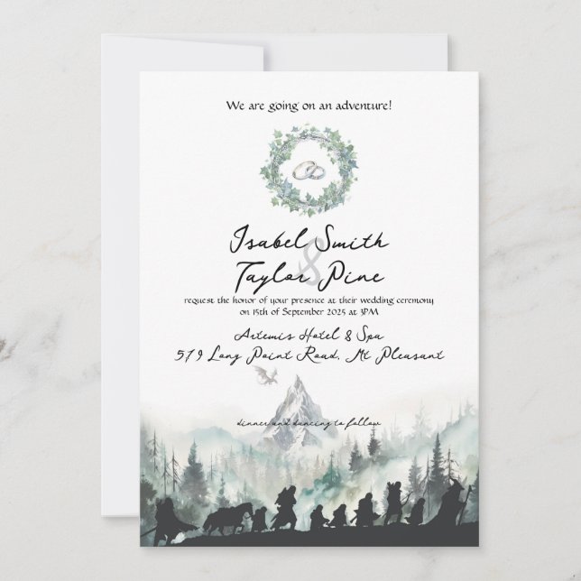 Fantasy Elvish Wedding Invitation (Devant)