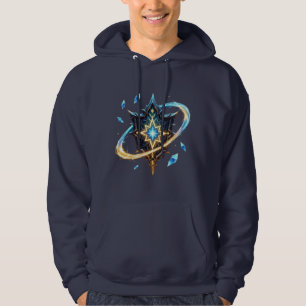 Fantasy Emblem with Floating Blades – Magical Ener Hoodie