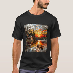 Fantasy Embossed Metal Landscape T-Shirt