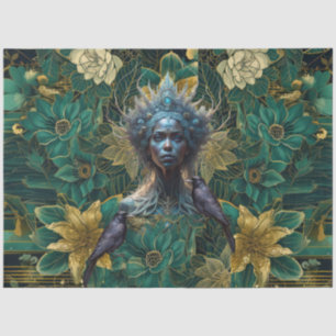 Fantasy Emerald Queens of the Forest Decoupage Tissue Paper