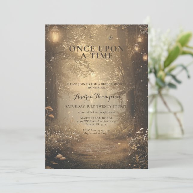 Fantasy Enchanted Bridal Shower  Invitation (Standing Front)