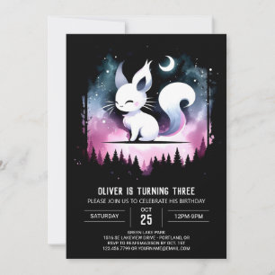 Fantasy Enchanted Cat Birthday Invitation