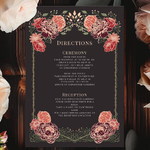 Fantasy Enchanted Floral Garden Wedding Directions Enclosure Card