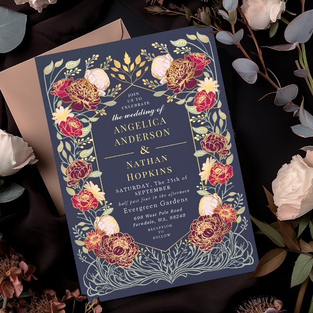 Fantasy Enchanted Floral Garden Wedding Invitation (Creator Uploaded)