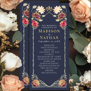 Fantasy Enchanted Floral Garden Wedding Program