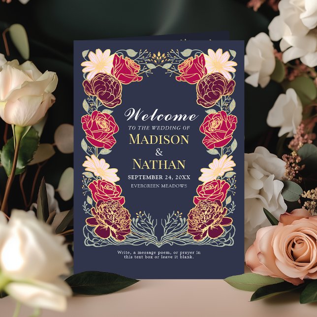 Fantasy Enchanted Floral Garden Wedding Program (Creator Uploaded)