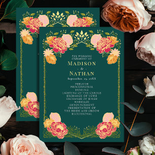 Fantasy Enchanted Floral Garden Wedding Program