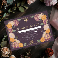 Fantasy Enchanted  Flower Garden Wedding RSVP