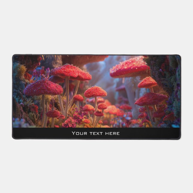 Fantasy Enchanted Magical Mushroom Forest Woodland Desk Mat (Front)