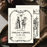 Fantasy Engraving Art Medieval Wedding Invitation<br><div class="desc">Whimsical Medieval Fairytale Wedding Invitation Step into a storybook romance with this whimsical medieval wedding invitation ✨ Inspired by vintage fairytales and old-world charm, this design features hand-drawn knight and maiden artwork, ornate details, and a magical, nostalgic atmosphere. Perfect for couples planning a fantasy-themed celebration, castle wedding, or renaissance-inspired ceremony,...</div>