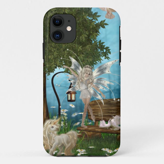 Fantasy Faerie in Unicorn Garden Case-Mate iPhone Case (Back)