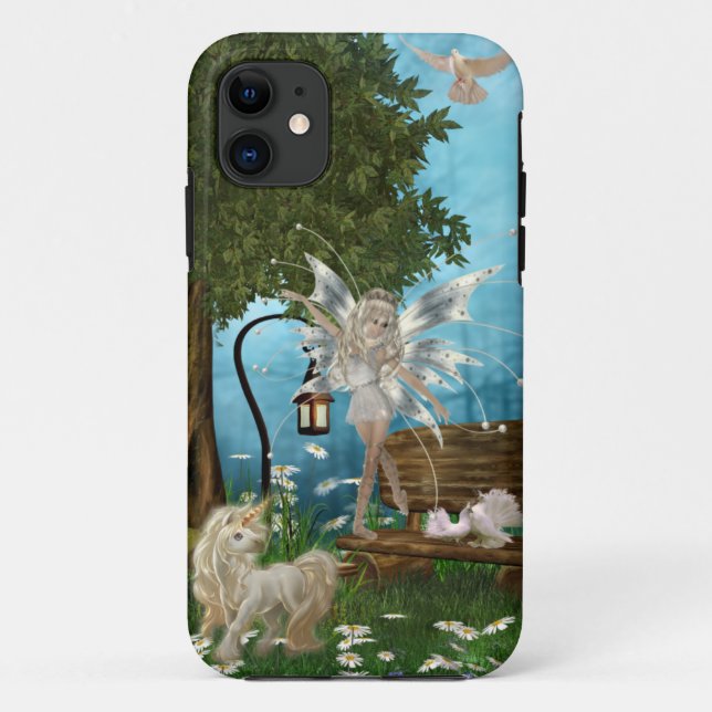 Fantasy Faerie in Unicorn Garden Case-Mate iPhone Case (Back)