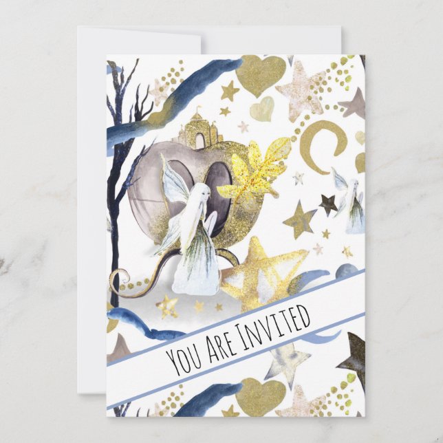 *~* Fantasy Fairy  Baby Shower Invitation Moon (Front)