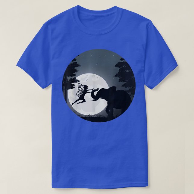 fantasy fairy elephant under the full moon light  T-Shirt (Design Front)