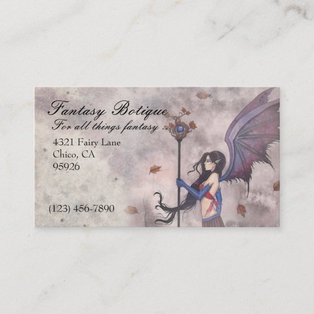 Fantasy Fairy Gothic Business Card Custom (Front)
