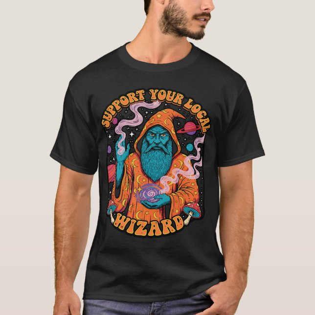 Fantasy Fairy Sitting with Red Dragon T-Shirt (Front)
