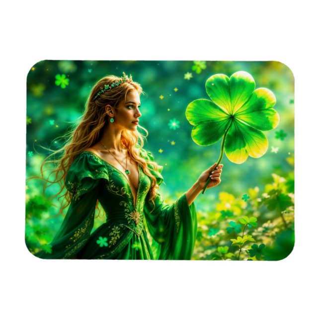 Fantasy fairy St Patrick Day Irish folklore art Magnet (Horizontal)