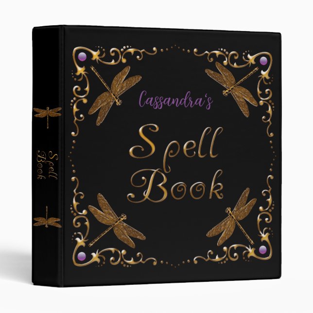 Fantasy Fairy Tale Spell Book Personalized Binder (Front/Spine)