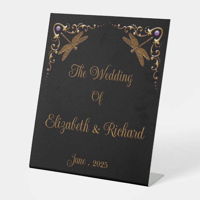 Fantasy Fairy Tale Wedding Pedestal Sign (Front)