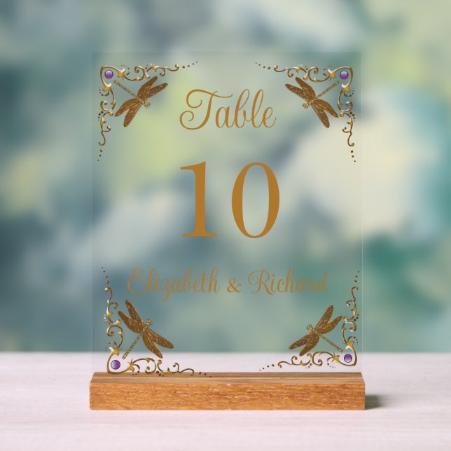 Fantasy Fairy Tale Wedding Table Number  Acrylic Sign (Neutral)