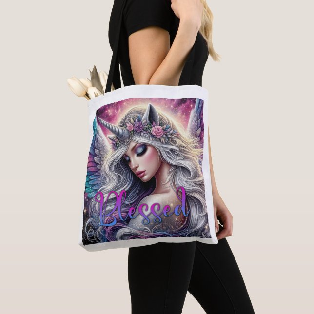 Fantasy Fairy Tote Bag Blessed Art  (Close Up)