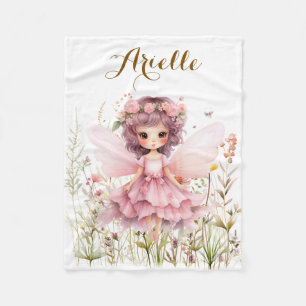 Fantasy Fairy wildflower pastel  Fleece Blanket