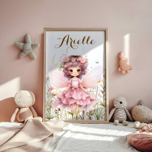 Fantasy Fairy wildflower pastel  Poster