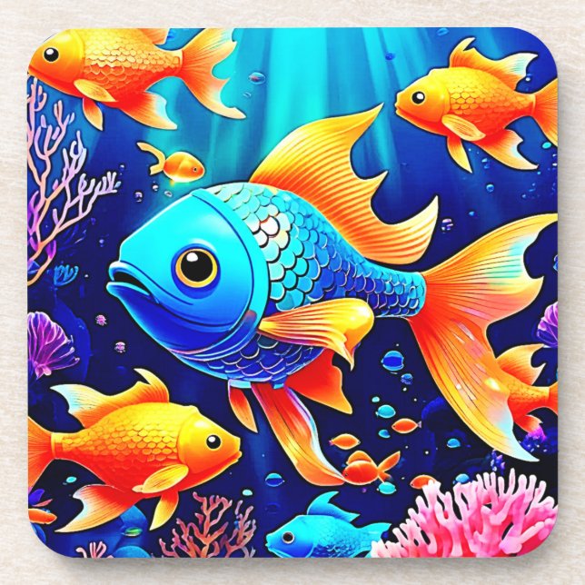 Fantasy Fish Swim Design Coaster (Front)