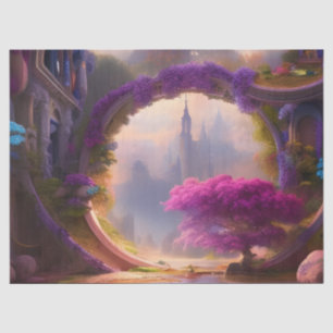 Fantasy floral courtyard pink tree tissue paper