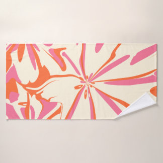 Fantasy Floral - Pink, Orange and Cream Bath Towel Set