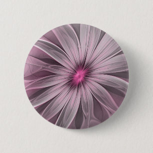 Fantasy Flower Abstract Plum Floral Fractal Art 2 Inch Round Button