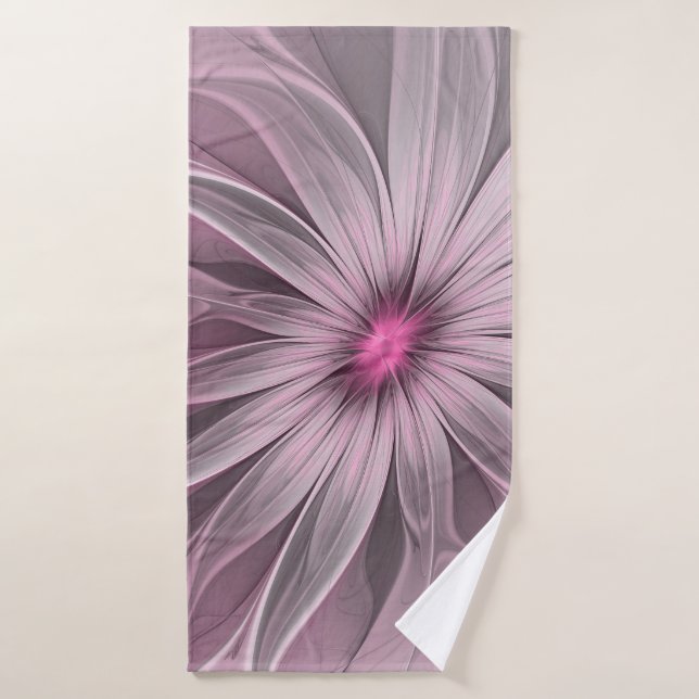 Fantasy Flower Abstract Plum Floral Fractal Art Bath Towel (Bath Towel)