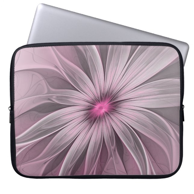 Fantasy Flower Abstract Plum Floral Fractal Art Laptop Sleeve (Front)