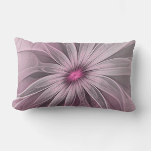 Fantasy Flower Abstract Plum Floral Fractal Art Lumbar Pillow