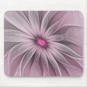 Fantasy Flower Abstract Plum Floral Fractal Art Mouse Pad