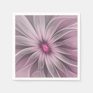 Fantasy Flower Abstract Plum Floral Fractal Art Napkin