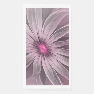 Fantasy Flower Abstract Plum Floral Fractal Art Napkin