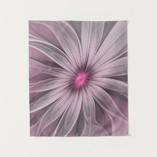 Fantasy Flower Abstract Plum Floral Fractal Art Tapestry