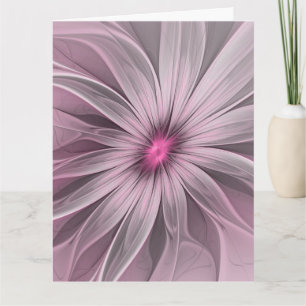 Fantasy Flower Abstract Plum Floral Fractal Art Thank You Card