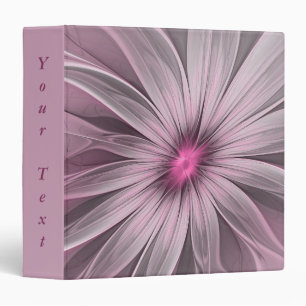 Fantasy Flower Abstract Plum Floral Fractal Text Binder
