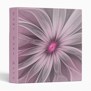 Fantasy Flower Abstract Plum Floral Fractal Text Binder