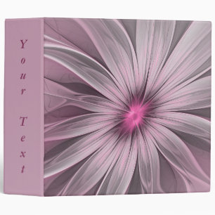 Fantasy Flower Abstract Plum Floral Fractal Text Binder