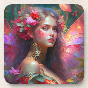 Fantasy Flower Garden Fairy Coaster
