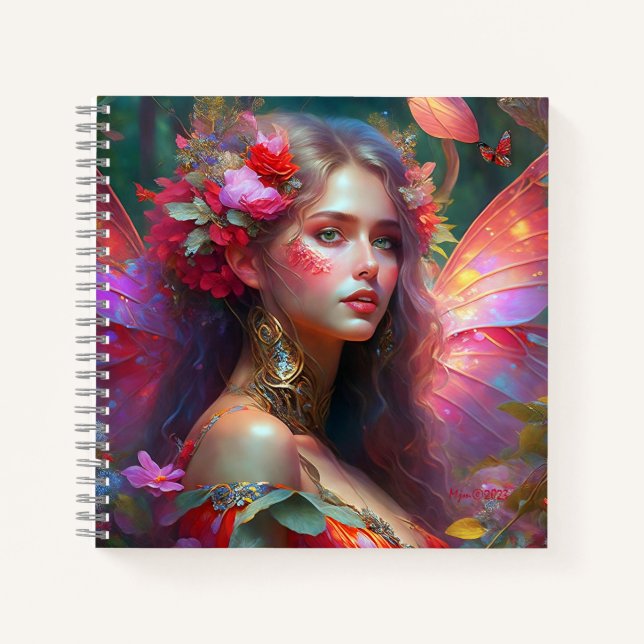 Fantasy Flower Garden Fairy Notebook (Front)