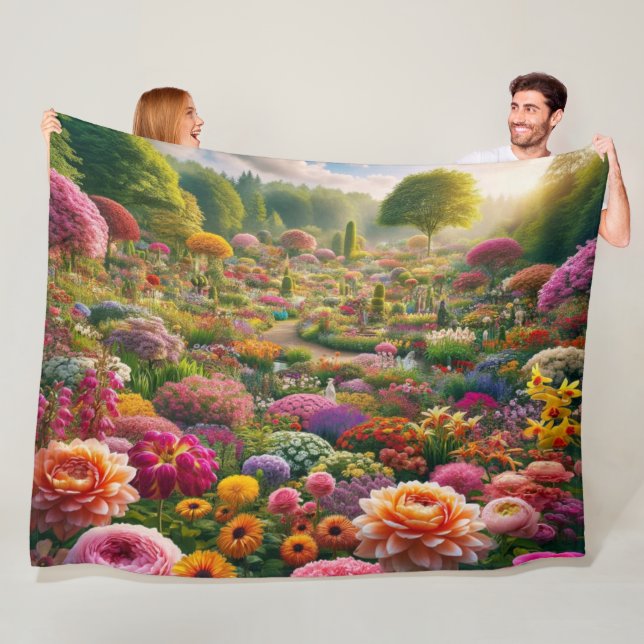 Fantasy Flower Garden Fleece Blanket (In Situ)