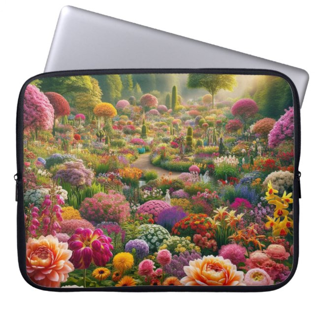 Fantasy Flower Garden Laptop Sleeve (Front)