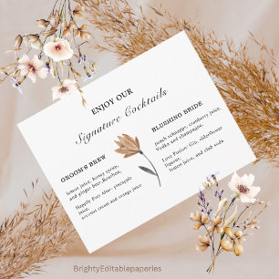Fantasy Flower Signature Drinks Sign Template